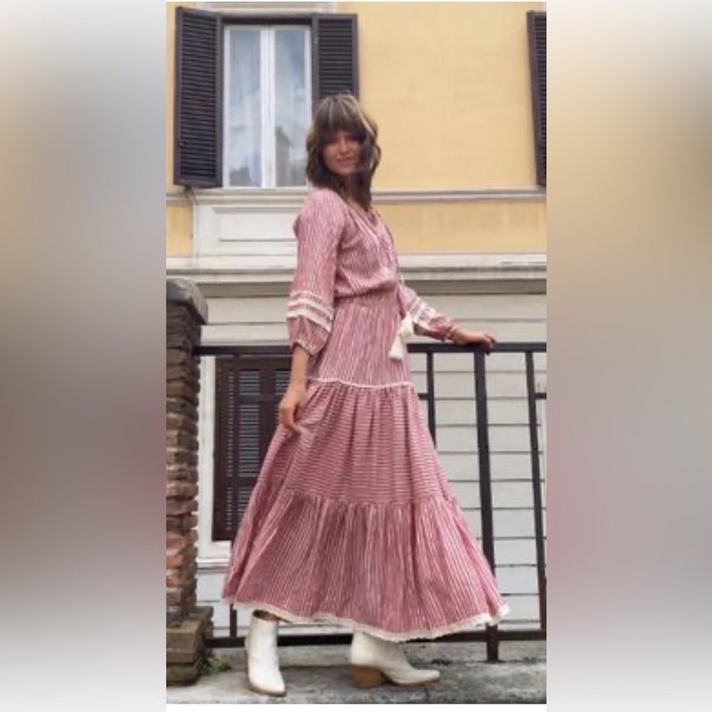 Miss June Paris Striped Boho Maxi Dress - Picture 2 of 5